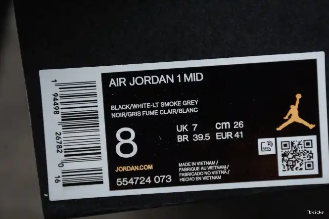 Cheap TBK AIR White Jordan Mid 1 Shadow 554724-073 0513